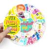 50 Inspirational English Cartoon Creative Doodle Suitcase Pen Scooter Laptop Car Decoration Stickers