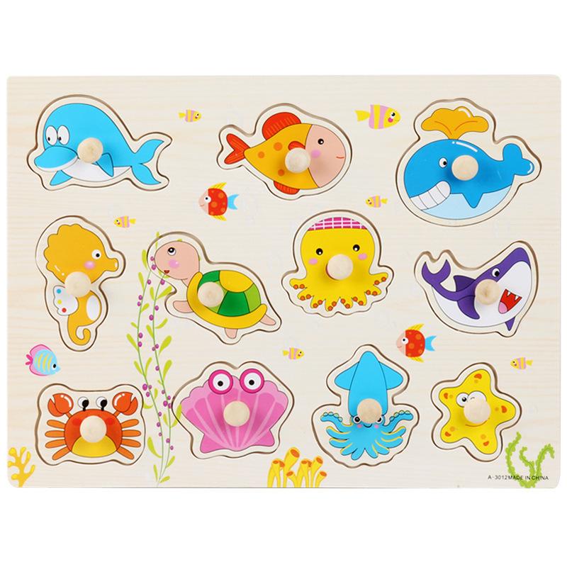 Mushroom Peg Montessori Wooden Puzzle: Letters, Numbers, Fruits & Shapes for Early Learning