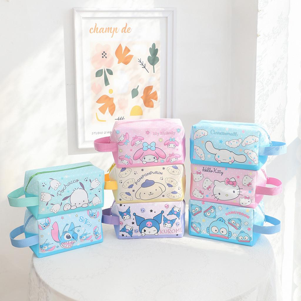 Head Pochacco Polka Dots Pu Travel Storage Bag For Cosmetics And Use Stationery