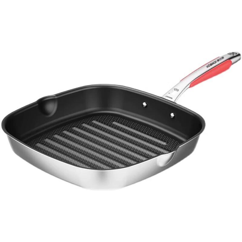 Kangbache 28cm Honeycomb Non-stick Striped Steak Frying Pan