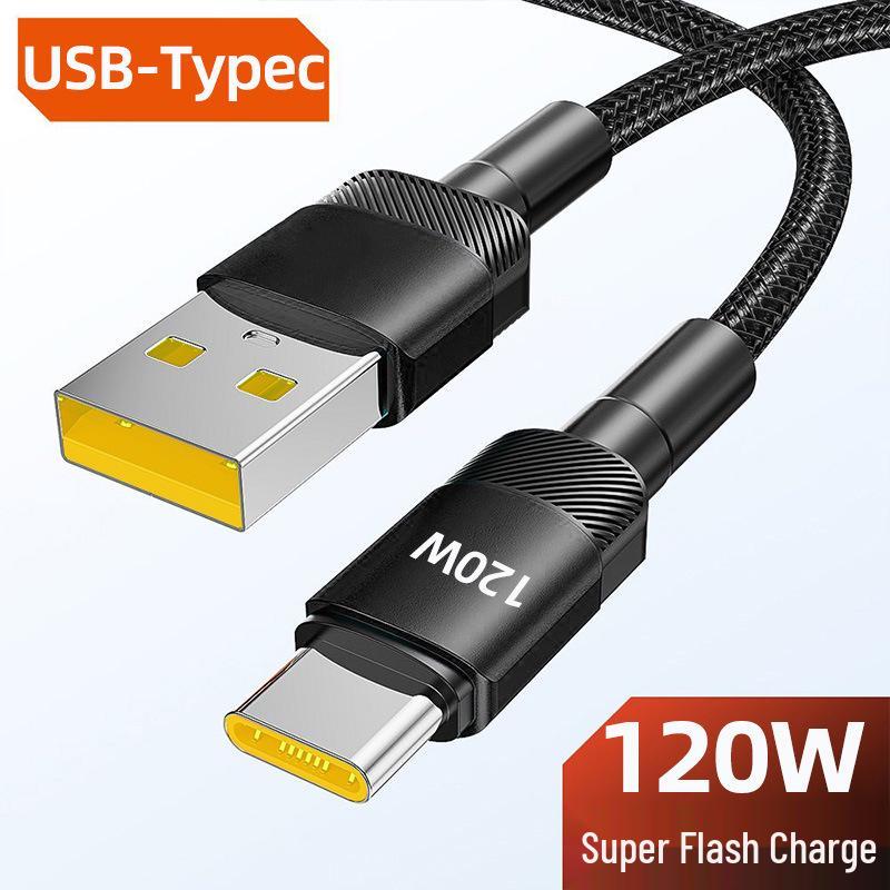 120W Type-C Super Fast Charging Cable for Apple, Huawei, Vivo, OPPO, and Honor Devices