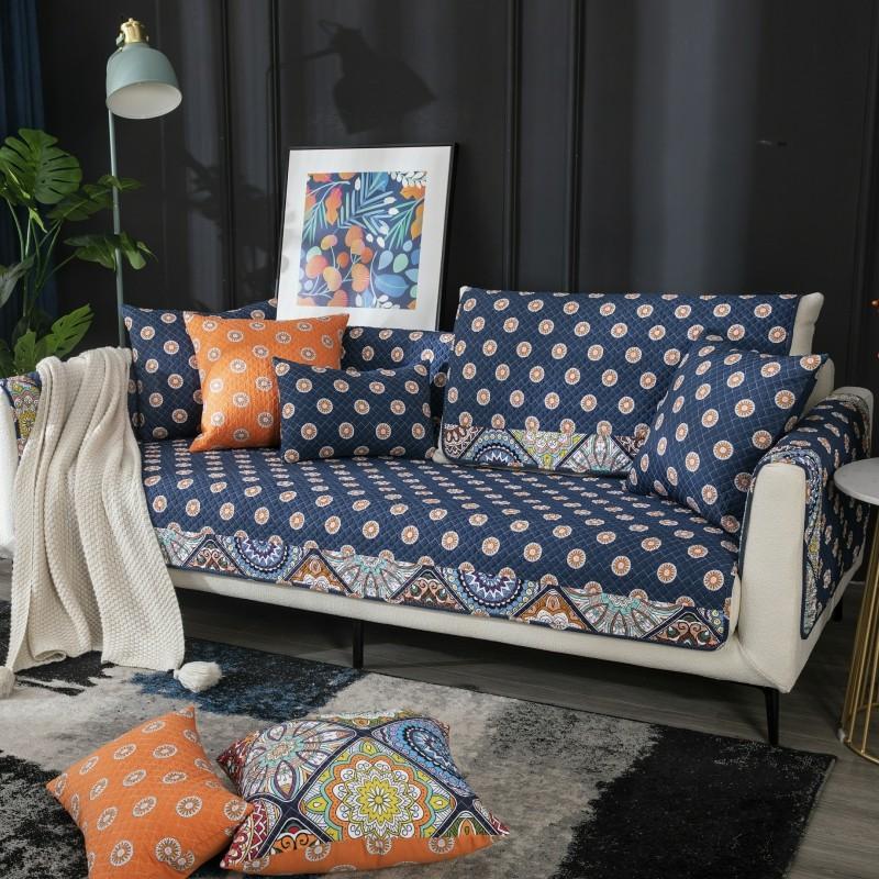 

Противоскользящий кожаный чехол для дивана, европейский стиль, хлопковое полотенце, современный чехол, богема, Four Seasons 70x90cm 1pcs