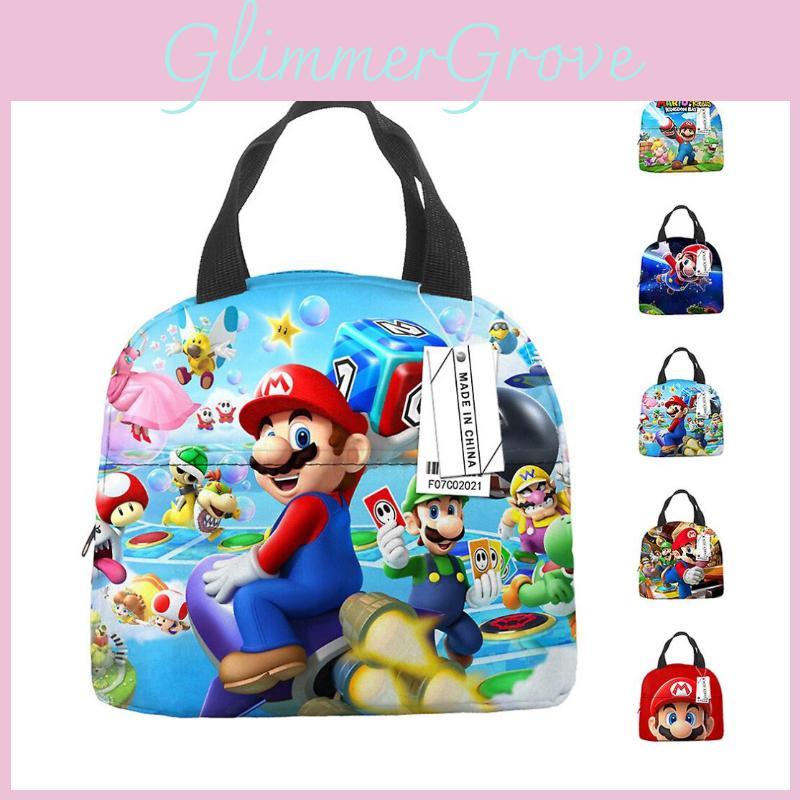 Mario Super Bros Lunch Bag Insulated Food Handbags Case For School Gifts Picnic