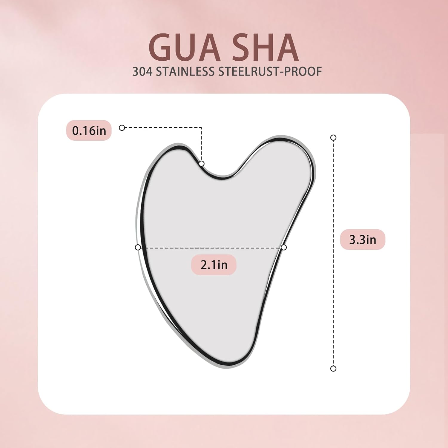 Guasha Facial Tools, Stainless Steel Face Massager Tool for Skin Tighten, Guasha Beauty Tool Skin Care Gift for Face Sculpting