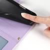 For iPhone 15 Case Rhombus Stitching Wallet Stand Leather Phone Cover with Long/Short Strap
