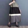 Summer New Style Korean-style Loose Large-Sized Patchwork Casual Simple Sweet Shirt Dress