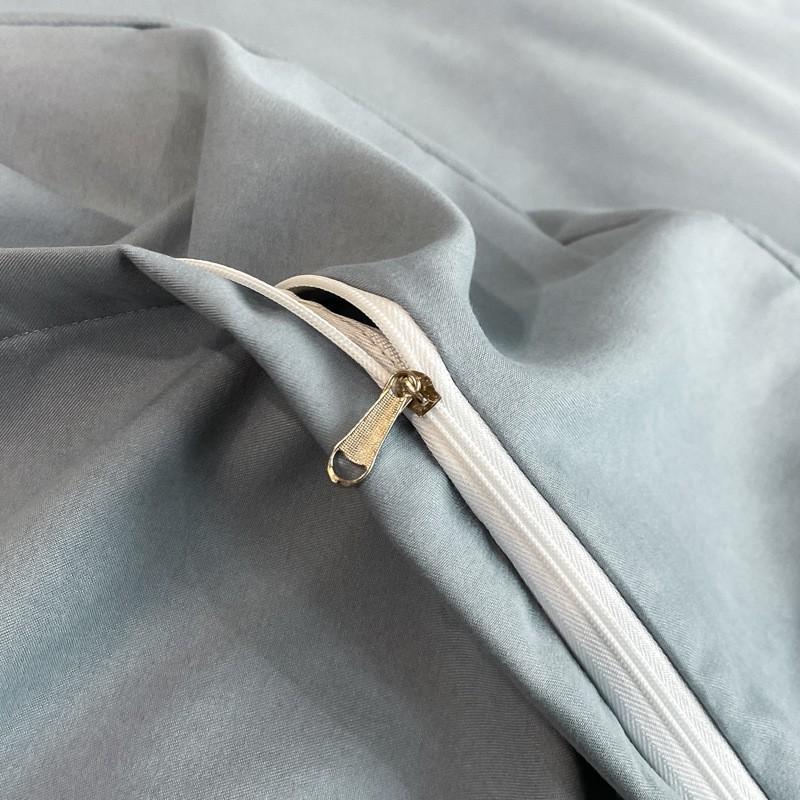 Luxury Embroidered Brushed Cotton Blend Bedding Set Solid Color Thickened Duvet Cover Sheet Pillowcases European Style All Season