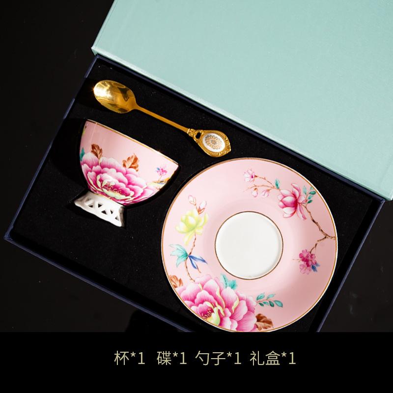 Premium Flower Teapot, Health Pot, Afternoon Tea Set, Ceramic Coffee Cup, Saucer, Spoon, Multi-Person Set For 2 People