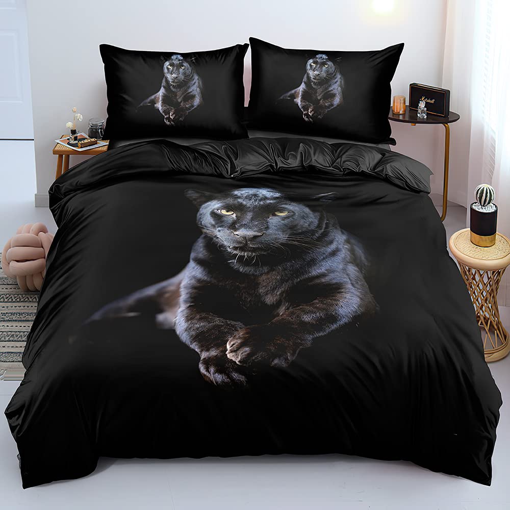 Lion Duvet Quilt Cover Sets Wild Animal Bedding Sets Pillow Shams King Queen Twin Full Size Boys Kids Girl Bedroom Decor 3PCS