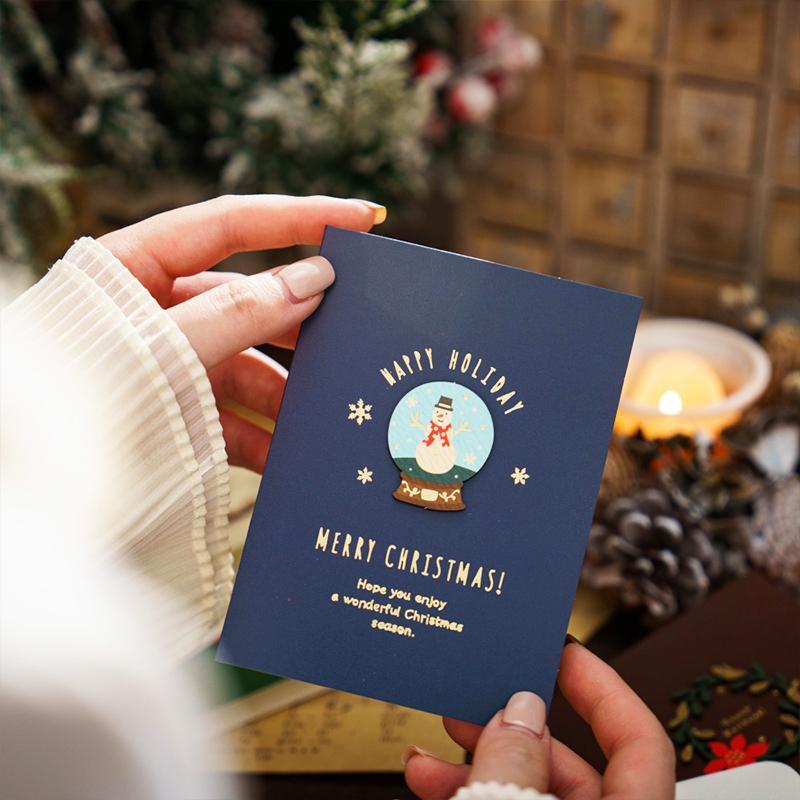 1PC Handwritten Cards Exquisitely Patterned Vintage Holiday Greetings Christmas Connotation Gift Cards Smooth Writing
