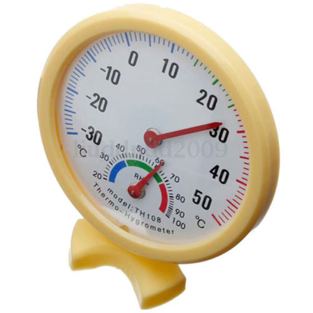TH108 Temperatur-Feuchtigkeitsmesser Mini Rund Analoges Hygrothermograph Messwerkzeug Innen Außen Wandhygrometer Für Zuhause