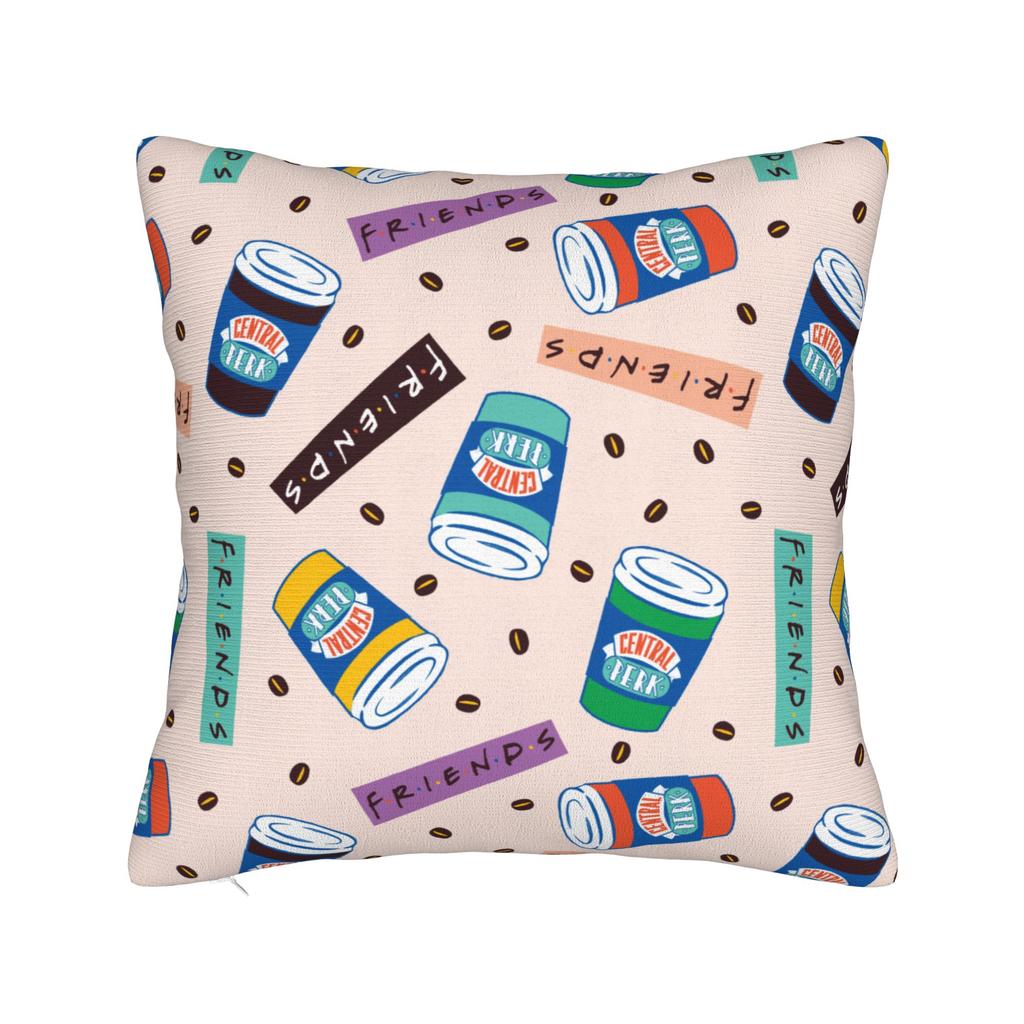 Federa per Cuscino Central Perk Friends TV Merch Stampa Federa Cuscino Copricuscini Decorazione Auto con Zip Multitaglia