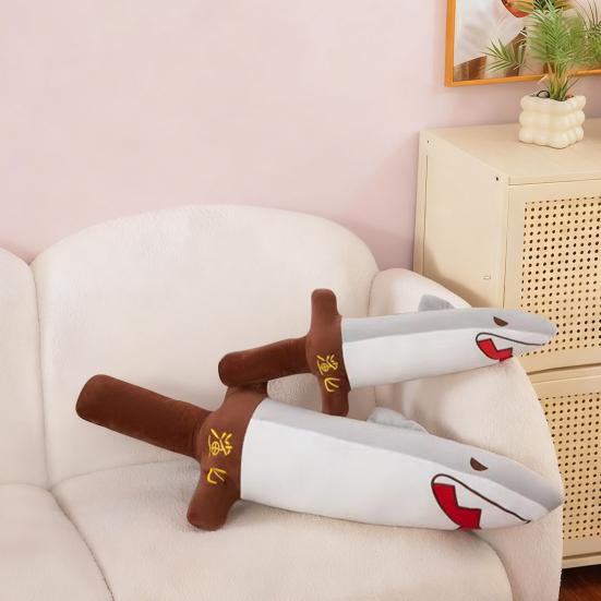 Yousheng Funny Shark Plush Toy with Swords Cute Punny Stuffed Animal Shark Doll Soft Hugging Pillow Gift for All Ages