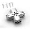 1-3/4" Hidden Hinge Stainless Steel 180 Degree Invisible Cross Hinges for Kitchen Cabinet Door Frameless Concealed Hinge with Screws, 4pcs
