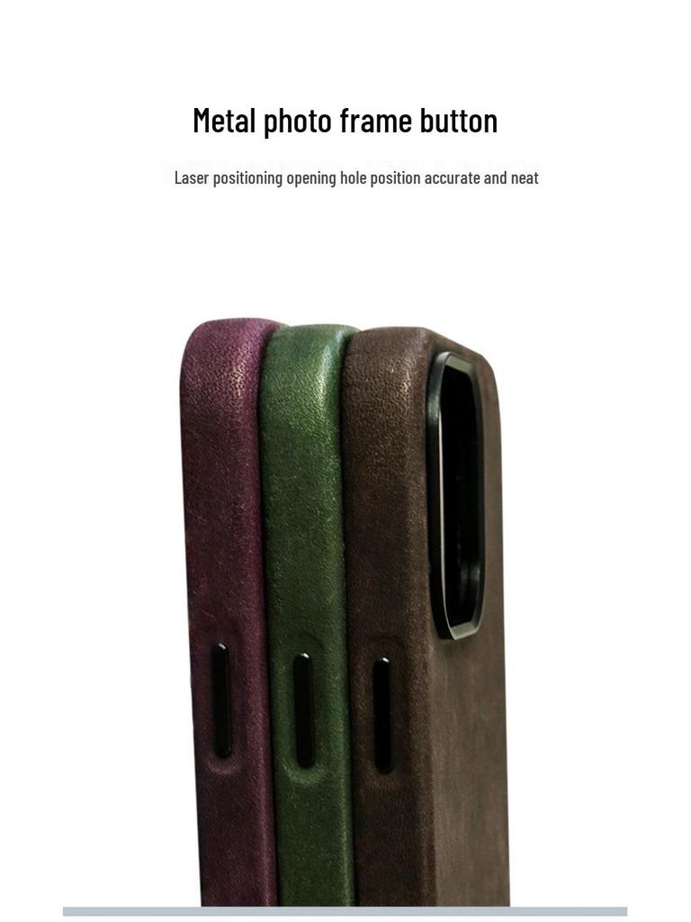 PUEBLO Vintage Leather MagSafe Drop-Proof Case for iPhone 16 Pro Max