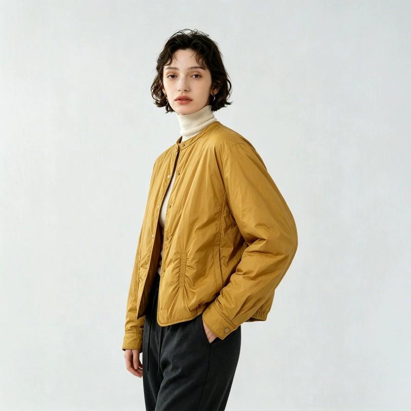 2026 Winter Short Stand Collar Lightweight 90% White Goose Down Jacket Women Simple Versatile Warm Coat