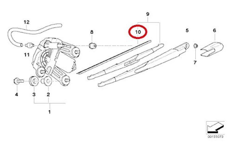 Genuine BMW MINI Part Import from Rear Wiper for to 61627079678 (Direct Germany) Blade/Replacement, 300mm, R50/R53 (up '04/06)