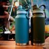 GRANDTIES Premium Vacuum Insulated Stainless Steel Wide Mouth Water Bottle, 946ml, Available In 9 Colors, Includes Two Lids & Easy-to-Clean Large