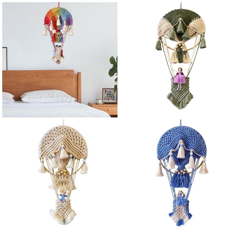 Arazzi da Parete Mongolfiera Artistici, Arazzi Macramè Intrecciati a Mano Decorazione per Soggiorno Camera da Letto