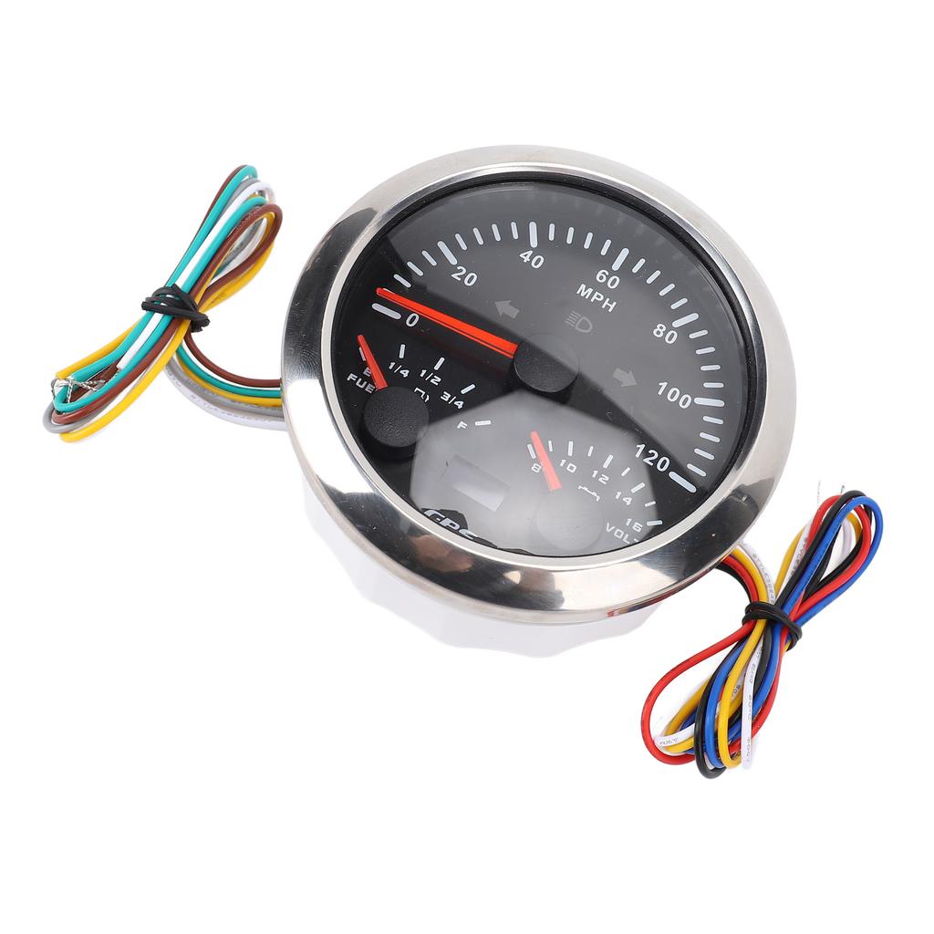85mm 3-3Celsius8in 3 in 1 GPS Speedometer Odometer with Voltmeter Fuel Gauge Turn Signal 120MPH for RV Yacht Truck 7 Color Backlight