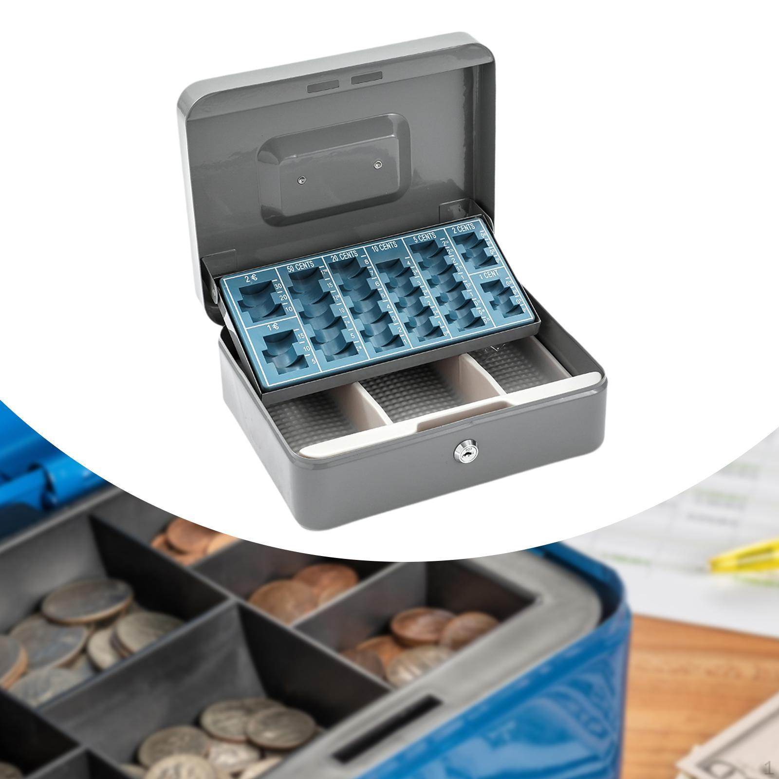 

Ящик для хранения денег, вставной лоток, портативный профессиональный отсек для денег для розничной торговли серый