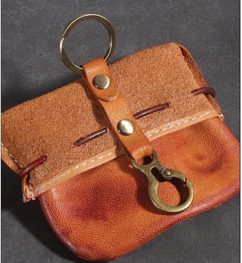 Vintage Cowhide Coin & Key Pouch - Waist Bag with Drawstring Storage