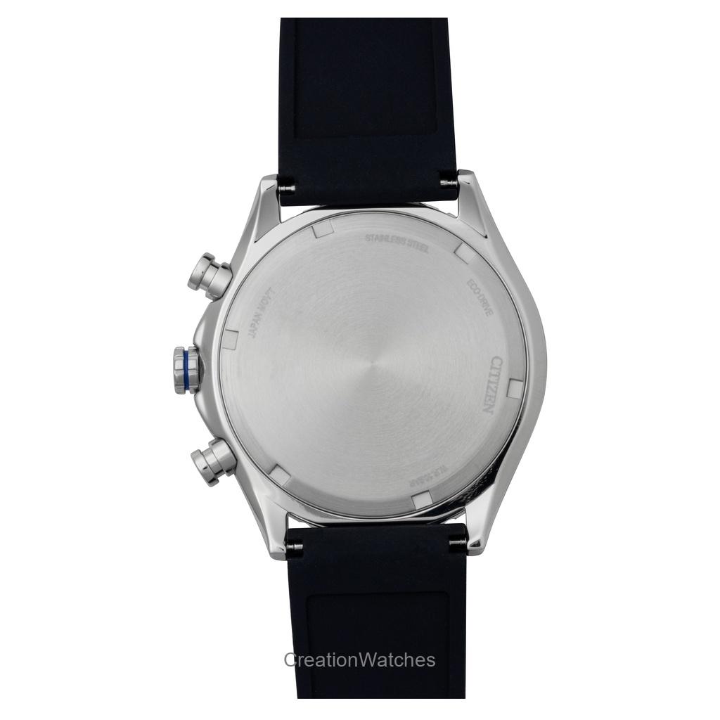 Citizen Eco-Drive Chronograph Silikonarmband Blaues Zifferblatt AT2569-04L 100M Herrenuhr