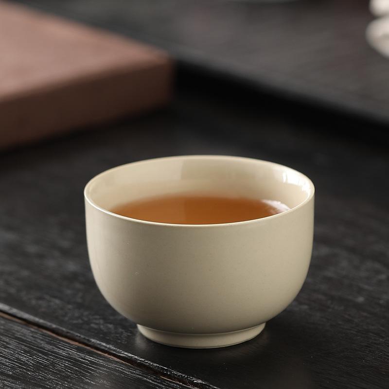 Suet Jade White Porcelain Master Cup Kung Fu Tea Set Ceramic Teacup Tea Tasting Cup Single Cup Smell Fragrance Cup