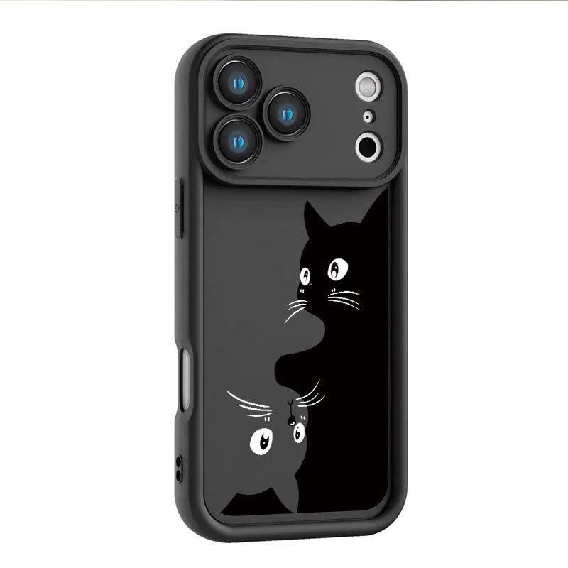 Dual-Color Kitten Phone Case for iPhone 13 to 17 Pro Max - Cute and Stylish Design