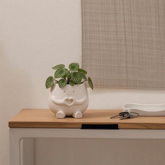 Adornos para Macetas Impresión 3D Lindo Soporte de Planta de Escritorio Duradero PLA Decoración del Hogar para Suculentas