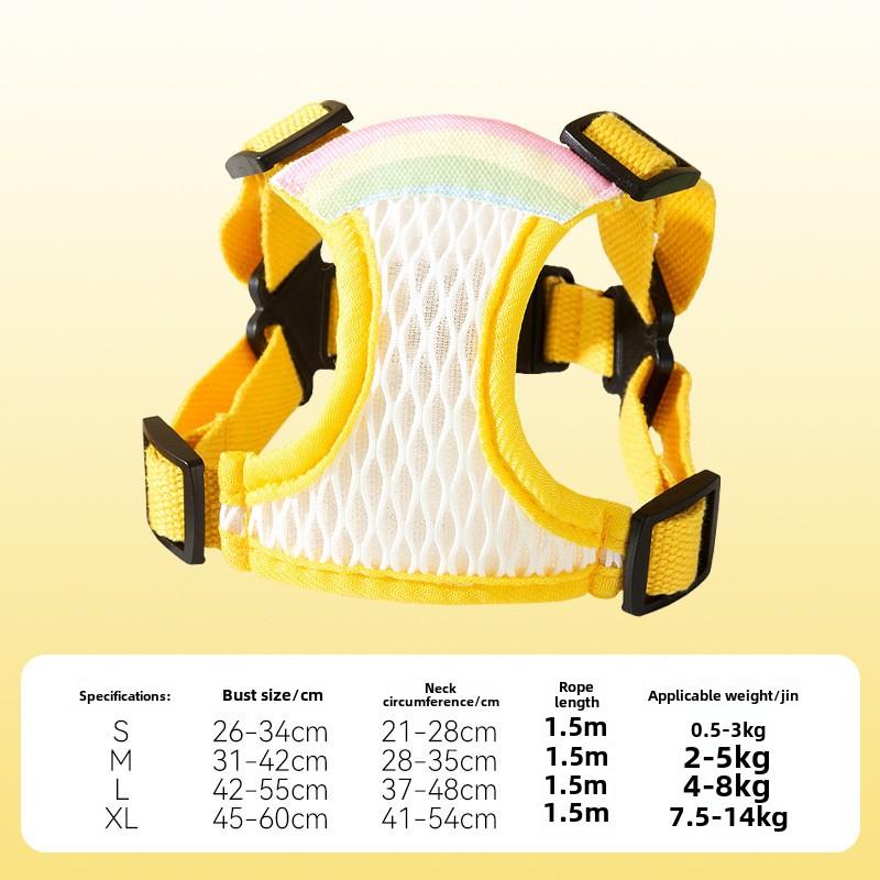 Summer Grid Breathable Leash Dog Chest Strap Vest Type Anti-bite Dog Chain Rope Dog Rope Pet Chest Back