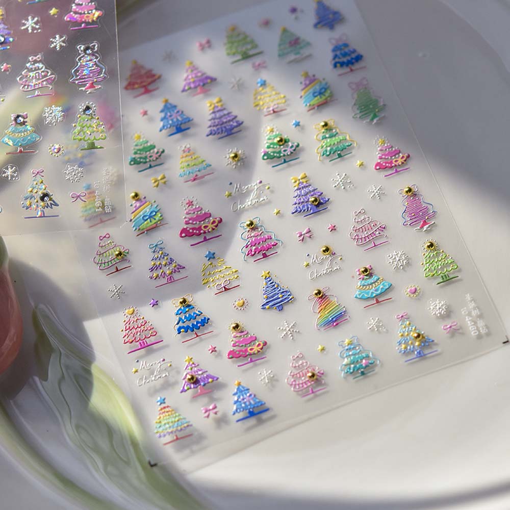 5D Pearl Christmas Nail Stickers Nail Accessories Xmas Nail Decorations Lady/Girls