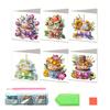 6 Pcs DIY Rhinestone Art Painting Cards Christmas Greeting Card Making Kit with Envelopes 5D Snowman Cat Deer Rhinestone