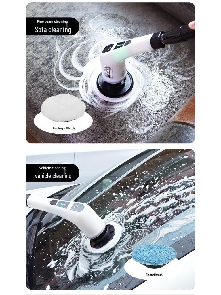 Wireless Multi-Function Electric Cleaning Brush with Rotating Heads for Kitchen and Toilet