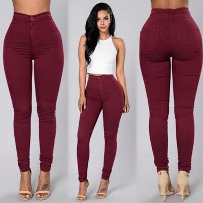 Women Denim Pants with Pockets Button Zipper Fly Straight Leg Slim Fit Jeans