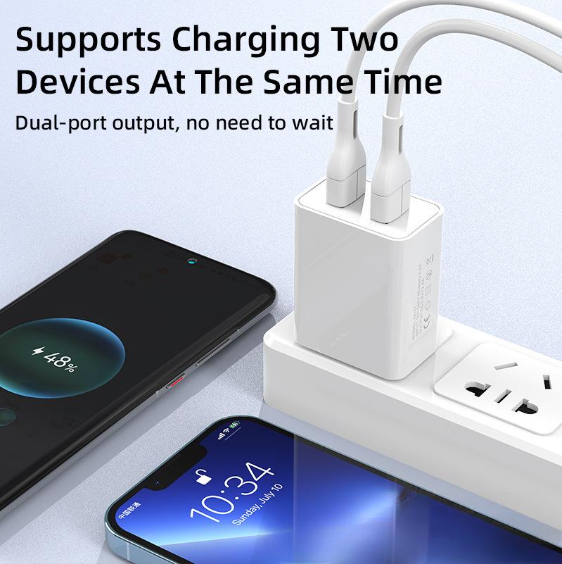 European Standard Dual Port Mobile Phone Fast Charger Head, Dual Usb US Standard 5V2A Charging Head Travel Charging Power Adapter