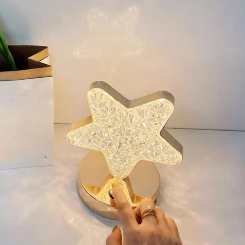 Bedroom Crystal Touch Dimming NightLight Girl Room Home Decorations Aesthetics USB Table 3D Moon Lamp