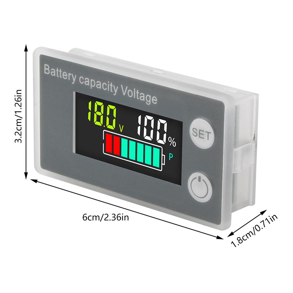 DiyStudio 2PCS Digital Voltmeter Battery Meter with Alarm Temperature Battery