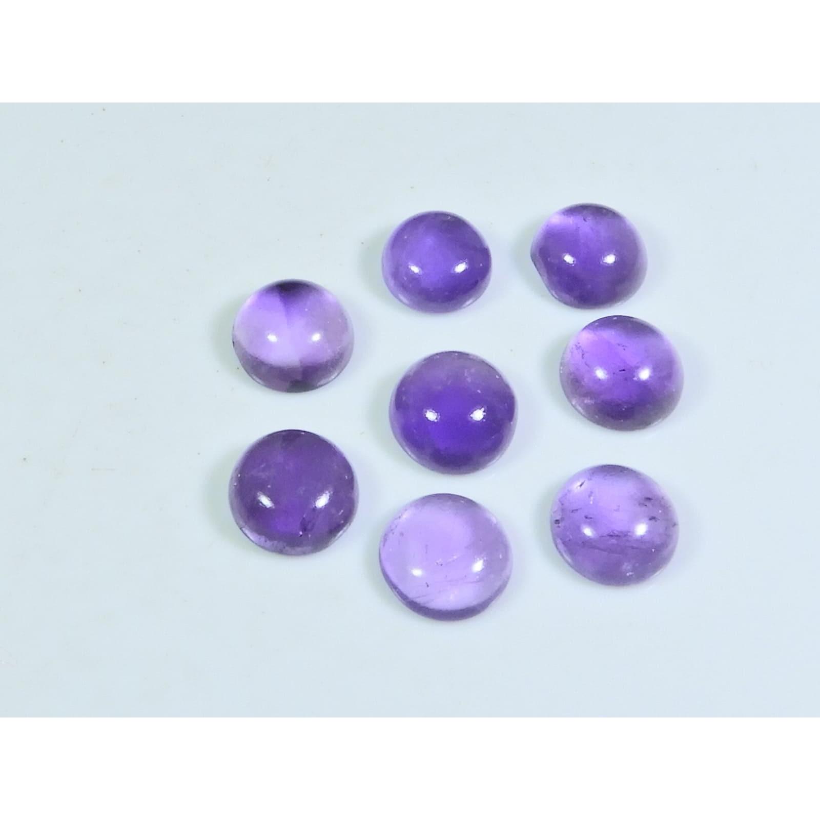 

Кольцо с натуральным аметистом 9 мм, размер, круглый кабошон, рассыпной драгоценный камень, лот 8 шт., 27 карат. А-463