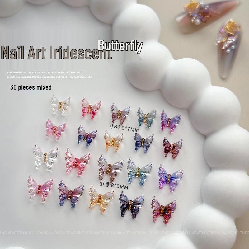 

Huancai 3D Resin Colorful Butterfly Nail Art Accessories, 2025 Collection