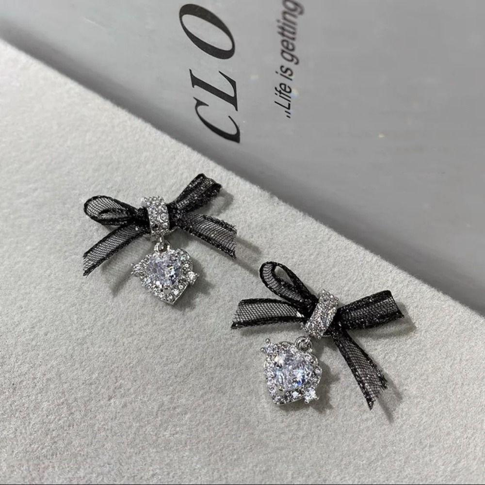 1 PCS Organza Bow Zircon Nail Art Accessories Lace Bow Love Nail Decorations  Nail Salon