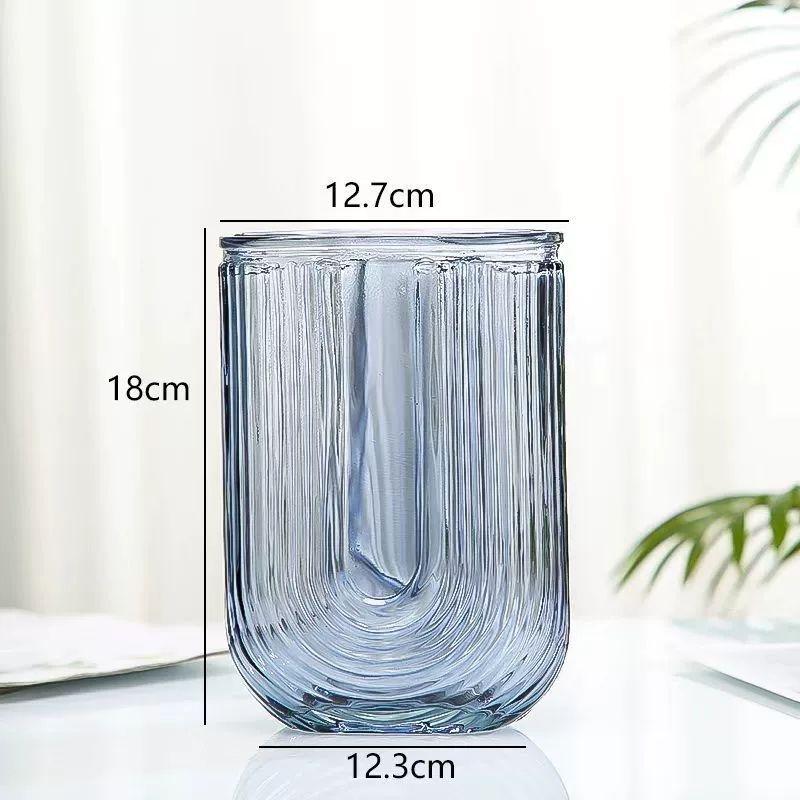 Lucky Bamboo Straight Glass Hydroponic Vase - Simple & Creative Micro Landscape Ornament