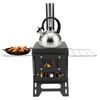 Wood Burning Stove with 5 Pipes Accessories, Large Firebox Heating Cooking Hot Tent Stove, Portable Stainless Steel Stove for Outdoor, Camping,
