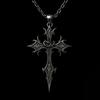 Stylish Gothic Inspire Necklace With Intricate Crosses And Heart Detail