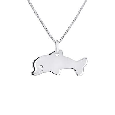 Children's Pendant - LÉA &; ARTHUR - BABY DOLPHIN - 925 Silver - Rhodium-plated - Mixed