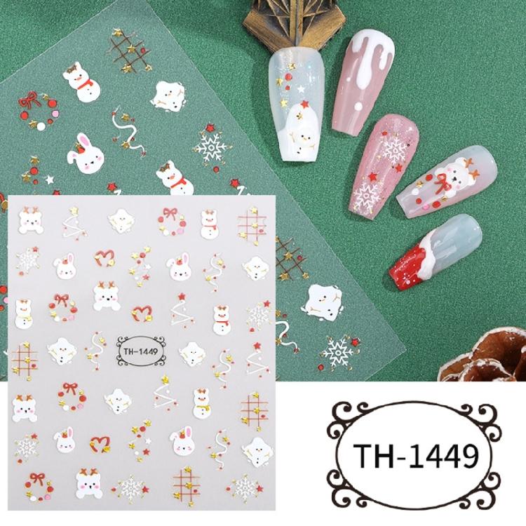 6 Sheets Christmas Nail Stickers Manicures Stickers Snowflake Nail Art Stickers Nails Art Decoration