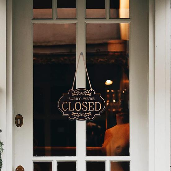 Rustic Business Sign Wooden Open And Closed Sign Double Sided Vintage Open Sign with Rope for Coffee Shop Restaurant Bar Door Window