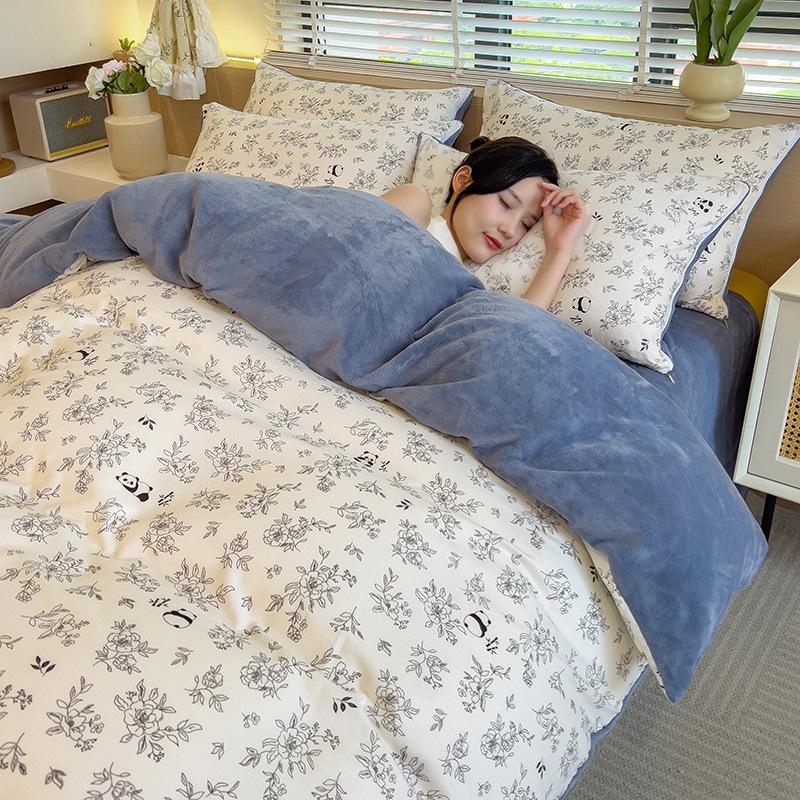 Winter Skin-Friendly Thick Milk Velvet Duvet Cover - Cozy, Warm & Ideal for Sleeping Naked in Dorms