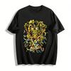 Vintage Skull Cowboy Double Gun Print T-Shirt Street Style Hip Hop Top Pure Cotton T-shirt