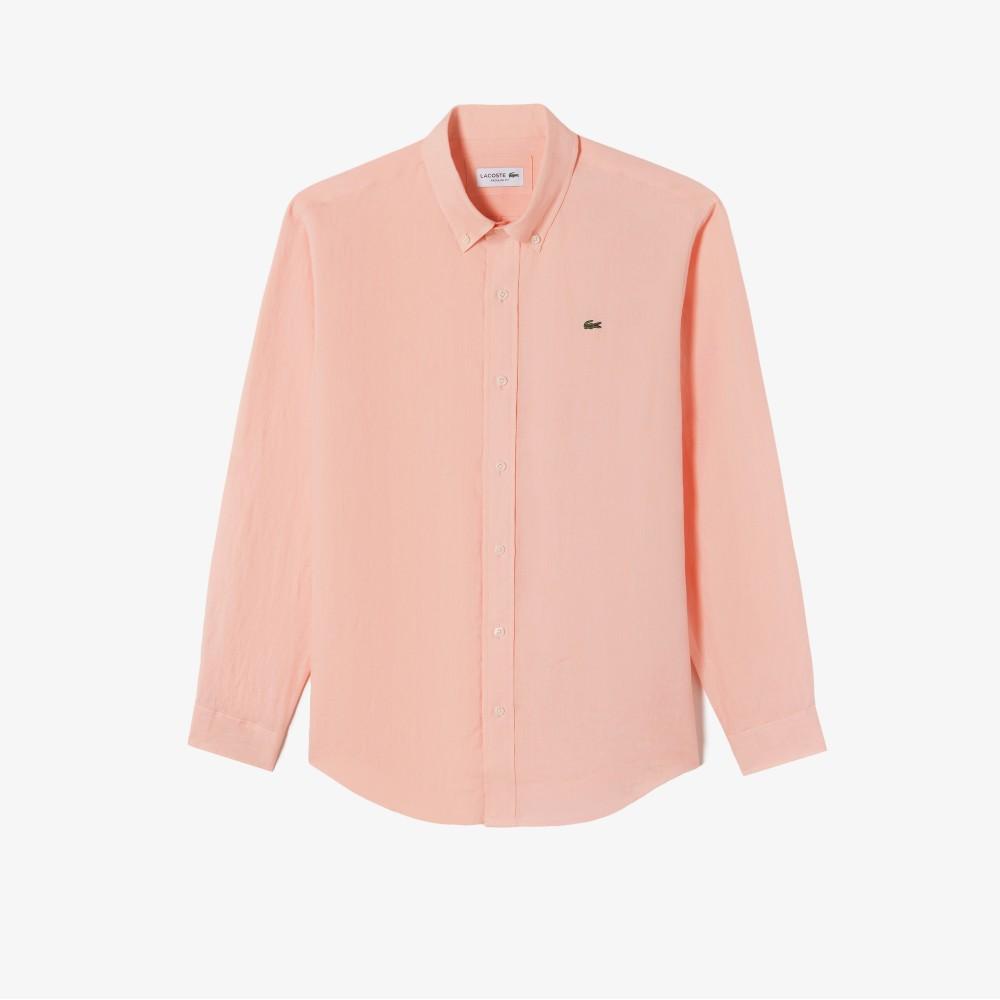 Lacoste Men's Solid Linen Shirt CH769E-56GUI2